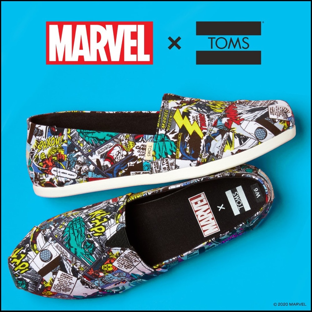 TOMS Marvel boys or girls shoes size youth 3.5